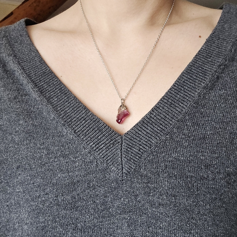 Vintage Carved Quartz Boho Bohemian Stone Necklace - Picture 7 of 13